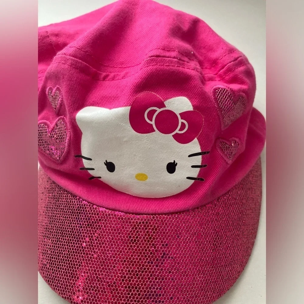 Hello Kitty Youth Pink Hat with Sequin Bill Cadet‎ Style Clean